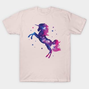 Unicorn Galaxy: Silhouette of Unicorn in the Universe T-Shirt